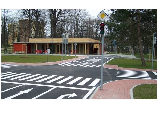Park Jiráskovy sady og børns trafik legeplads