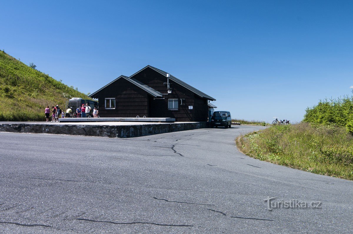 Parkeerplaats onder het bovenste reservoir