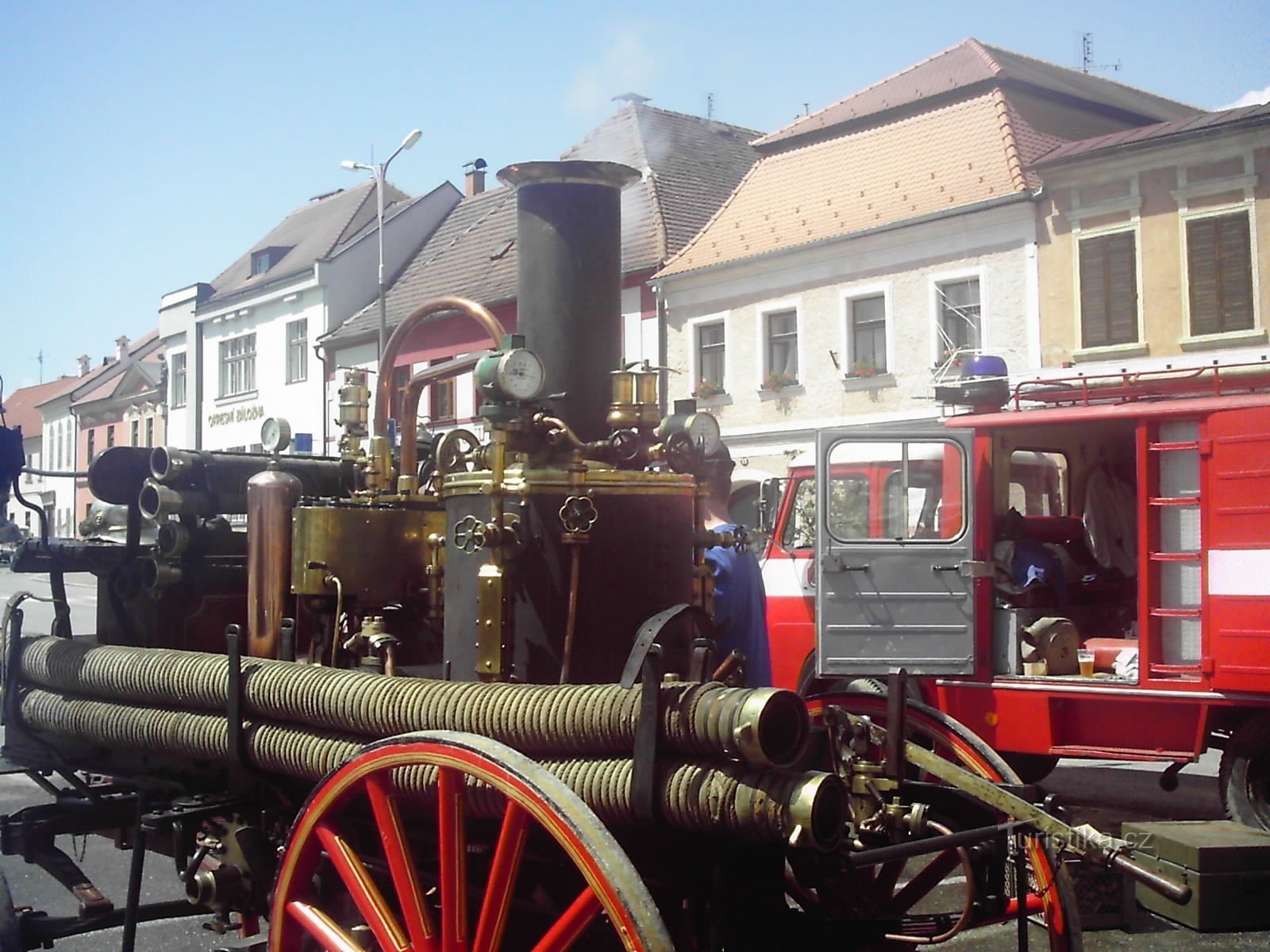 Camion de pompiers à vapeur