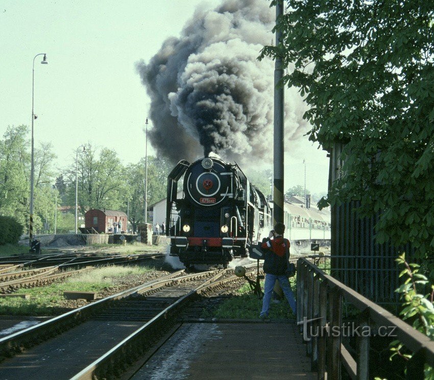 Tren cu aburi în Šumperk