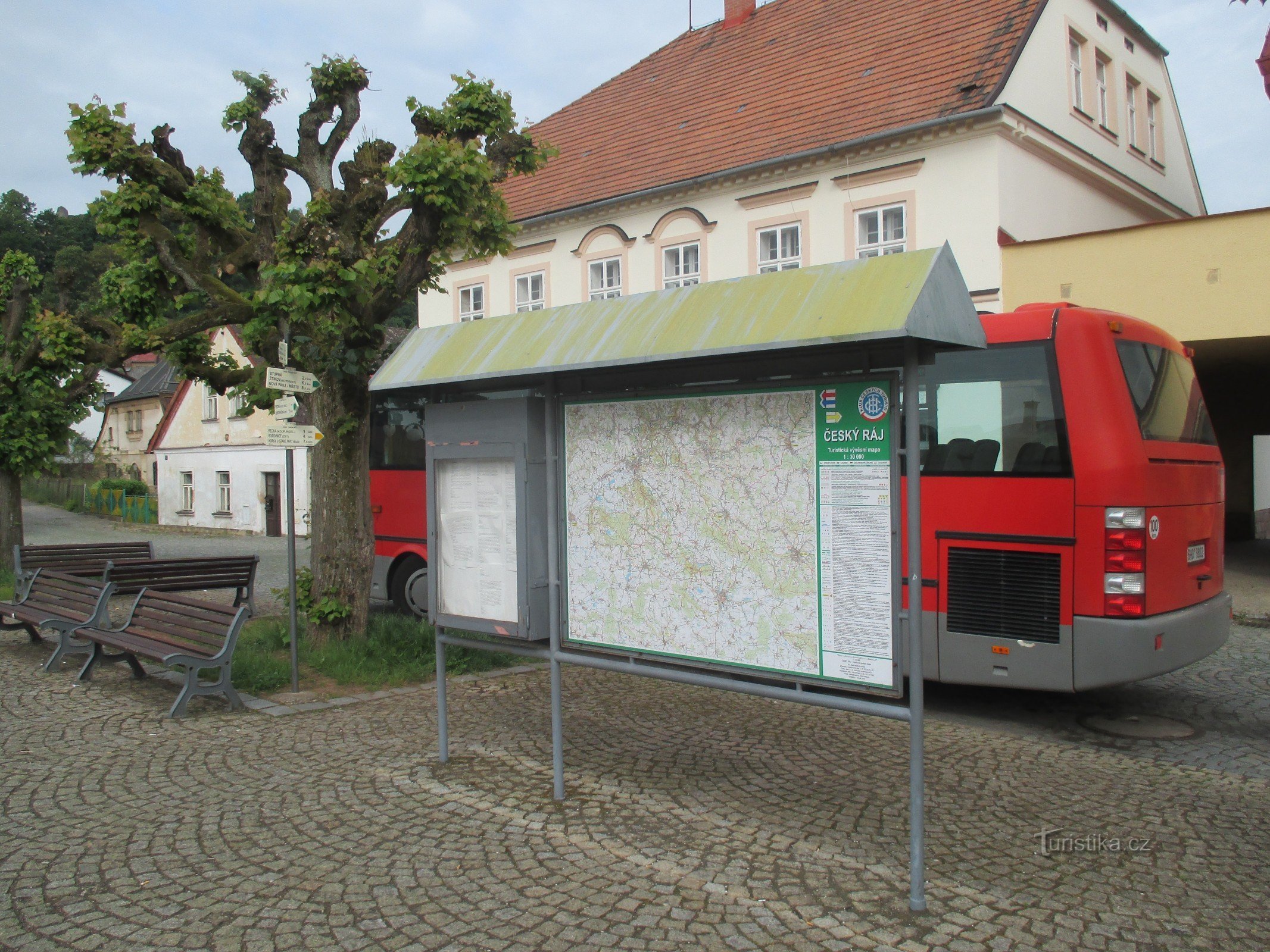 Pecka - square (tourist signpost)