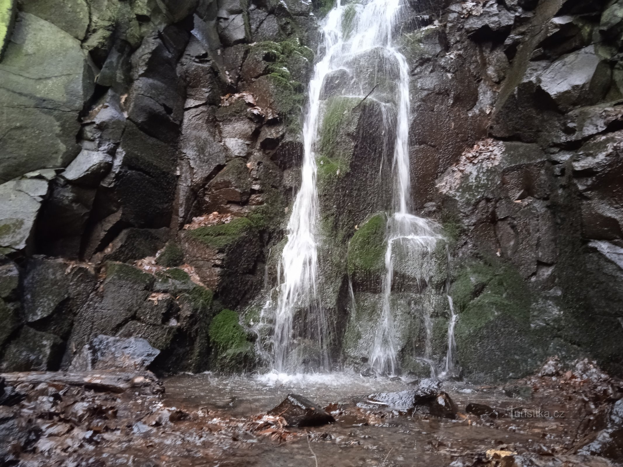 Pekelský waterfall and Pekelské stream valley