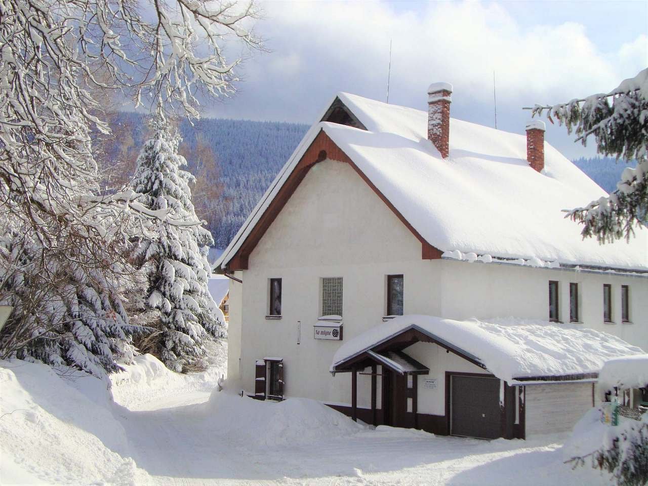 Pension Na mlýně Ostružná - mùa đông