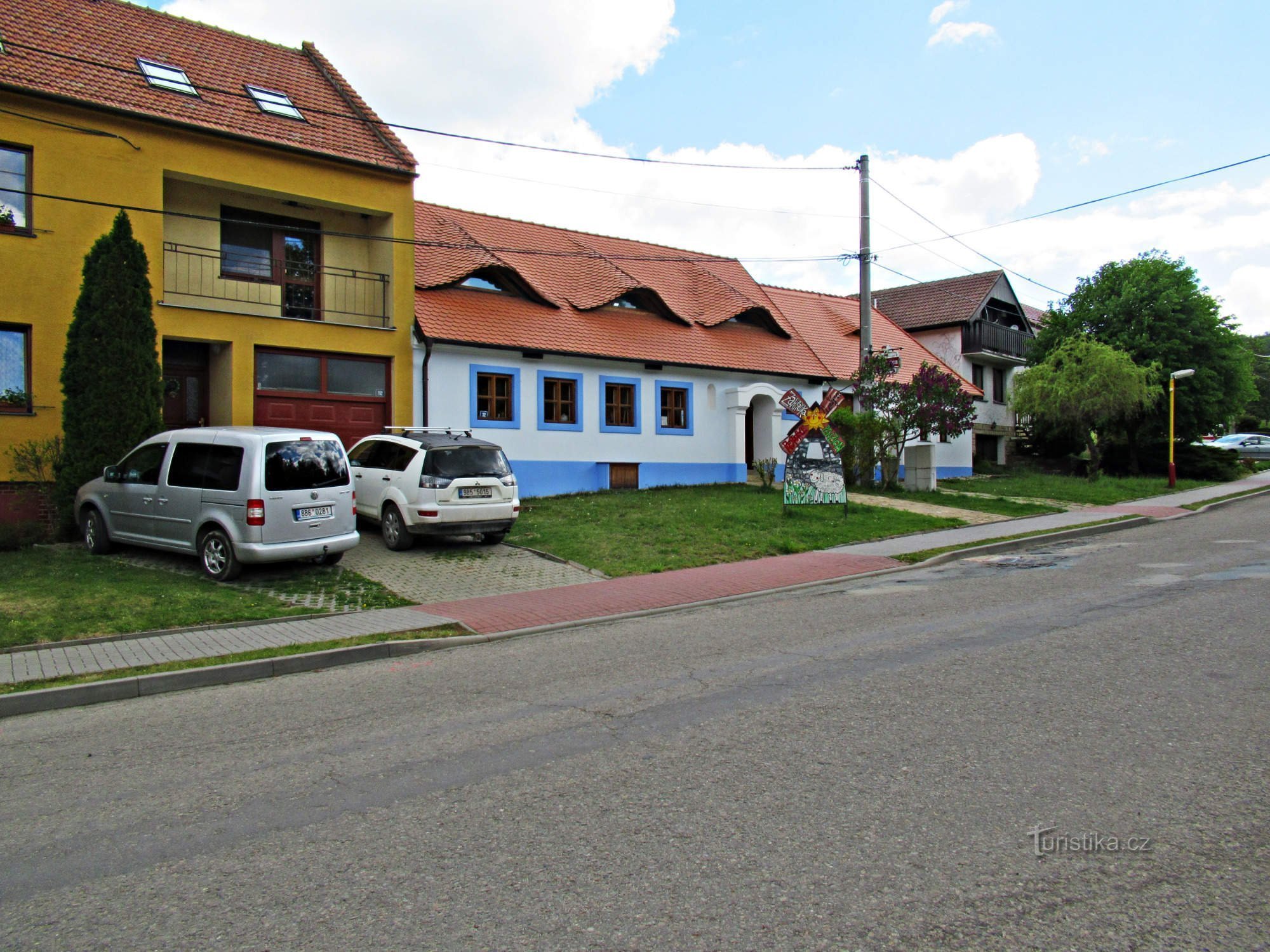 Pension U větrného mlýna i landsbyen Kuželov i Slovácko