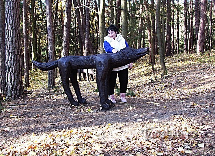 Pivečk forest park with an artificial ruin in Slavičín