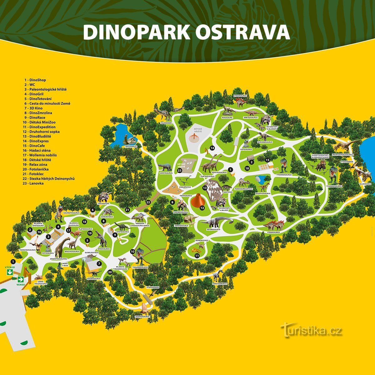 Plánek Dinoparku, zdroj: dinopark.cz