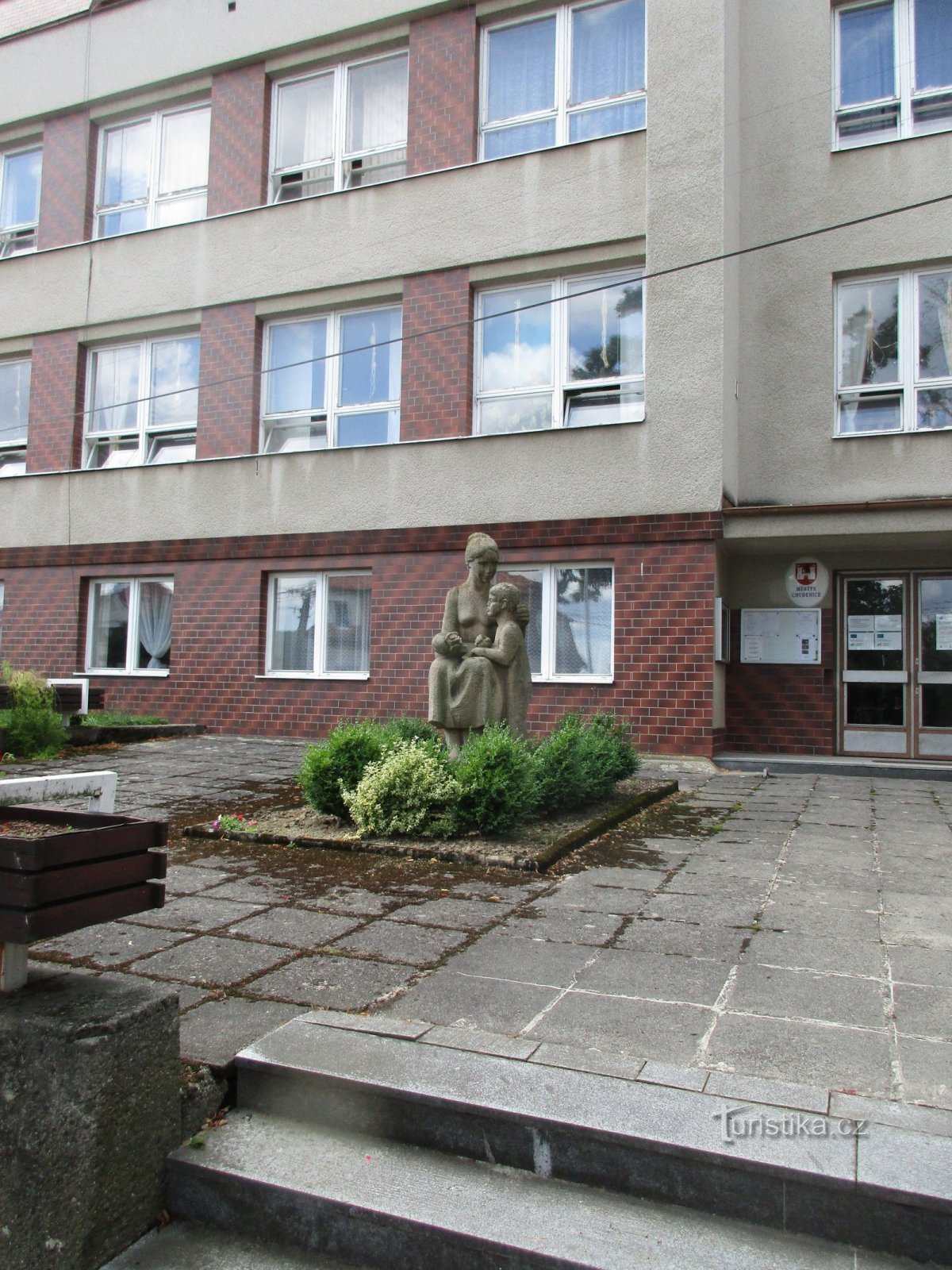 sculpture in front of the township office building