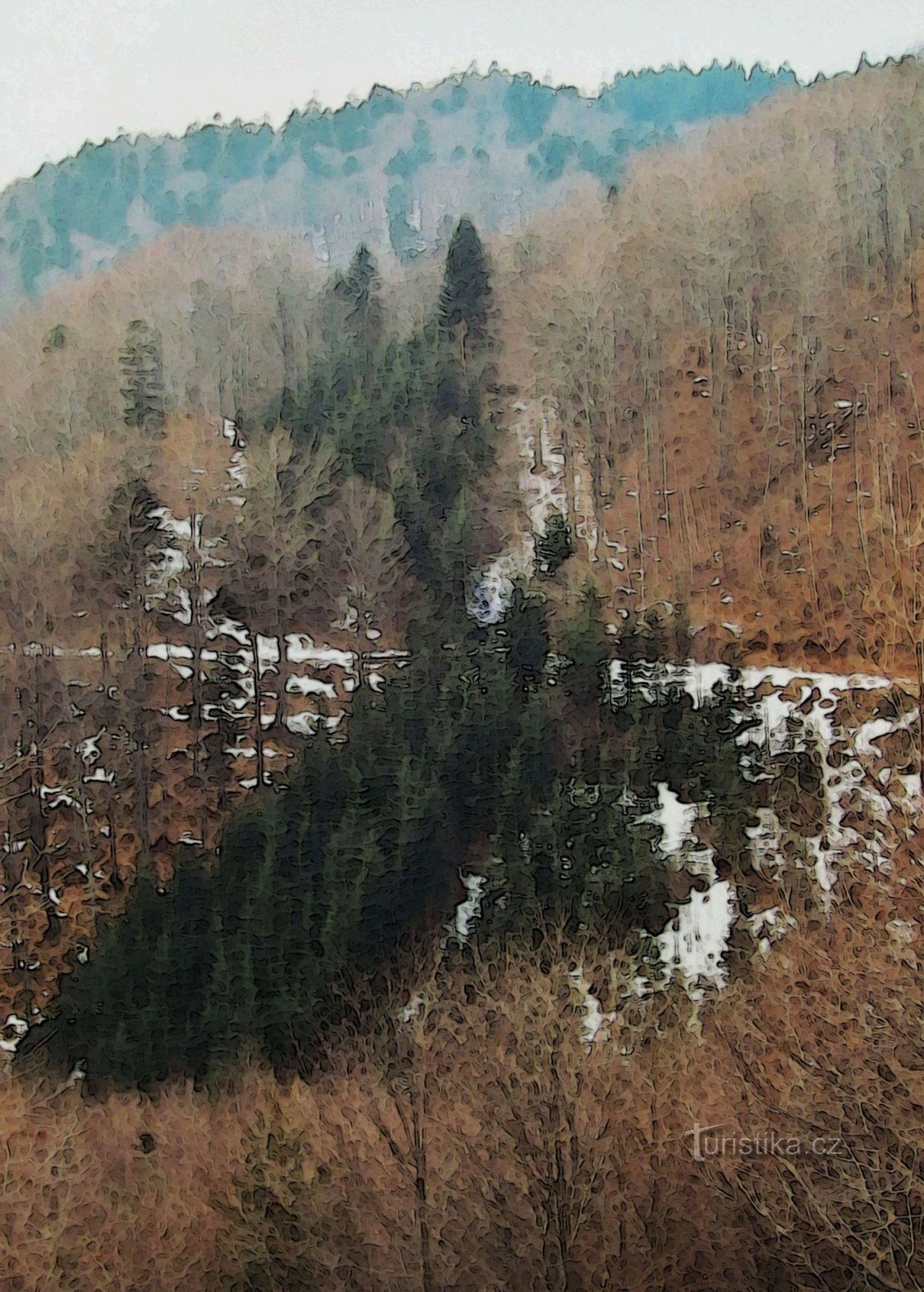 längs sluttningarna av berget Štice
