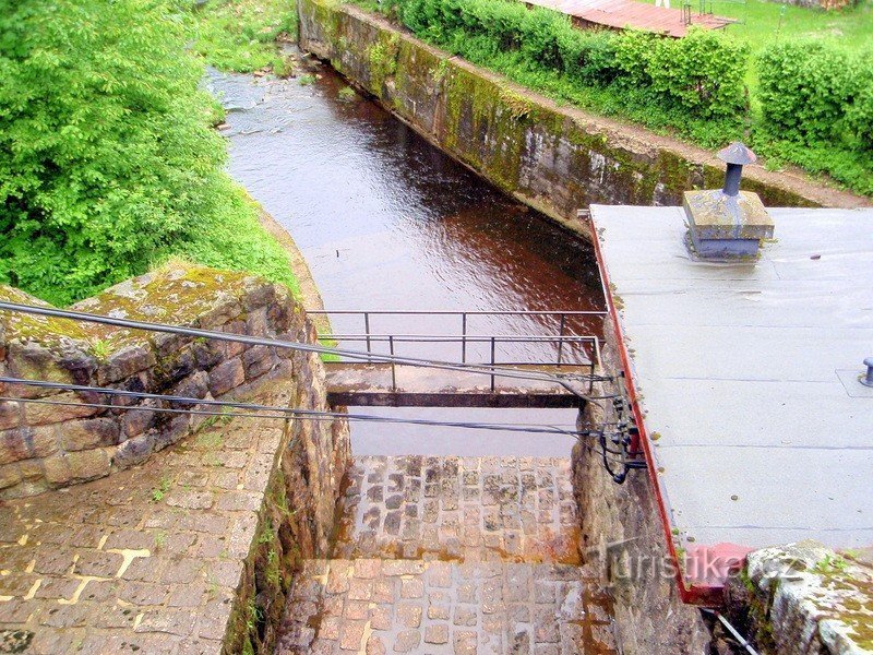 Under the dam