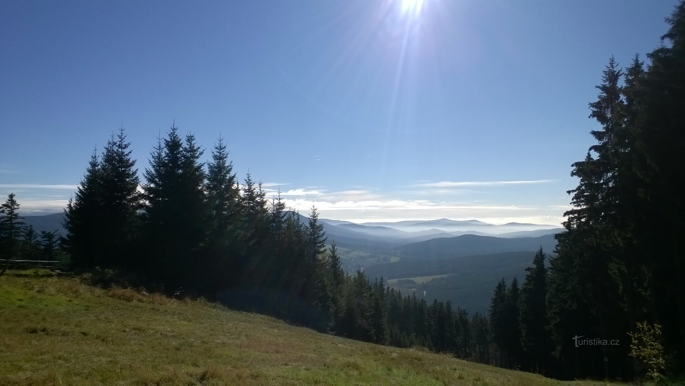 below the peak of Špičák.