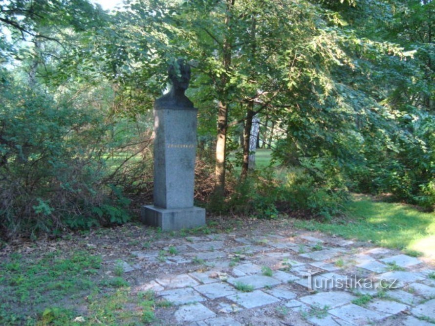 Podebrady-SKNeumana park-SKNeumana busto-Foto: Ulrych Mir.