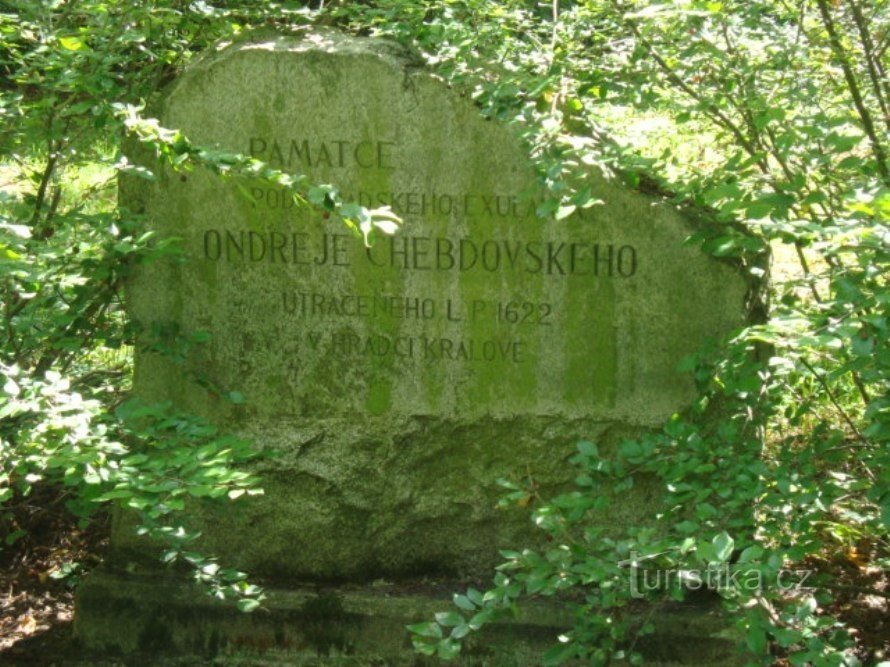 Poděbrady-monument över Poděbrady exil Ondřej Chebdovský avrättad 162