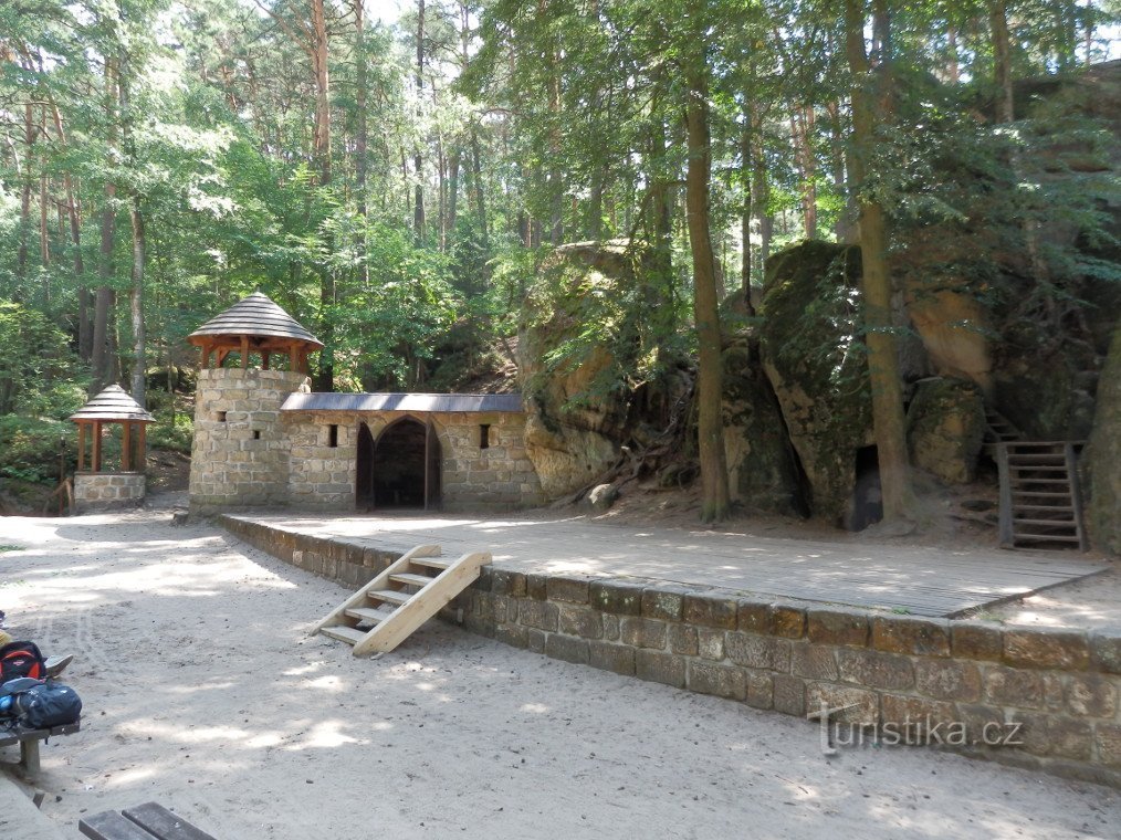 Forest theater stage.