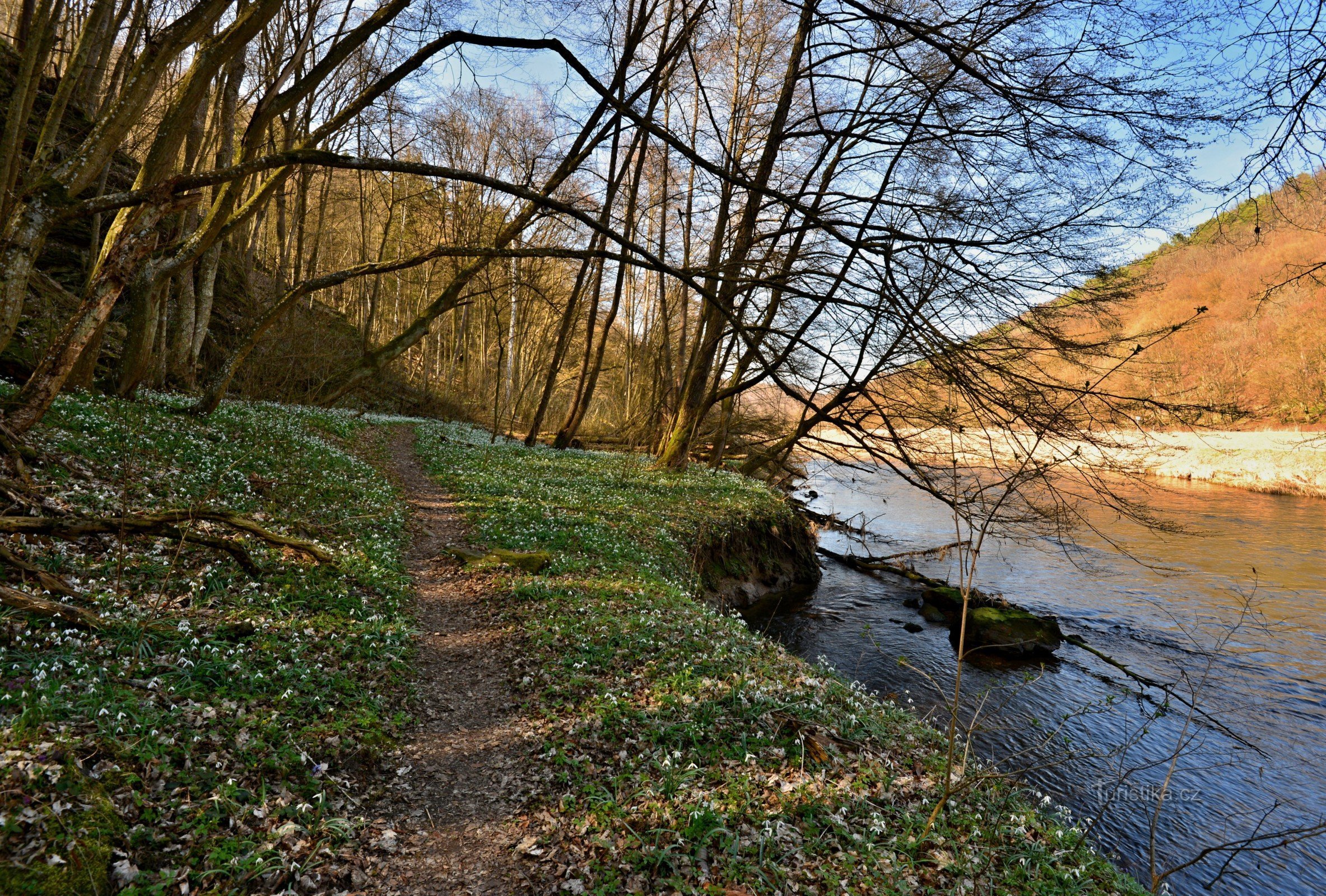 Podyjí : côté autrichien de Dyje (panneau touristique rouge)