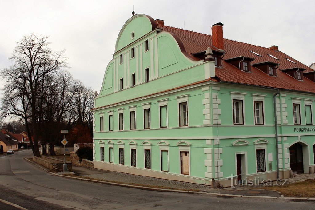 Podzámecký Mühle, Südseite des Gebäudes