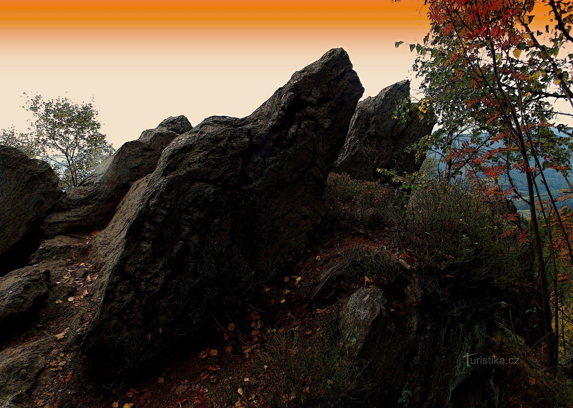 Jesienny dzień na Medvědích kamenach i uzdrowisku Jeseník