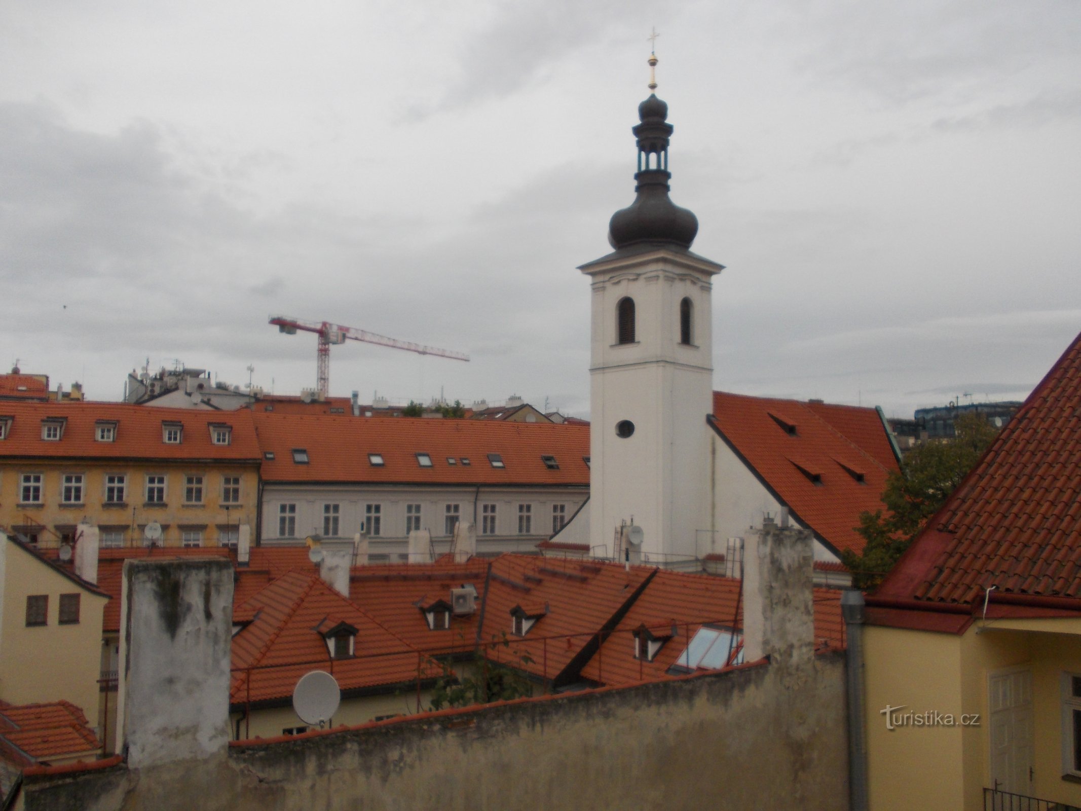 vista da igreja de St. Michala z pavlačka, onde estávamos hospedados
