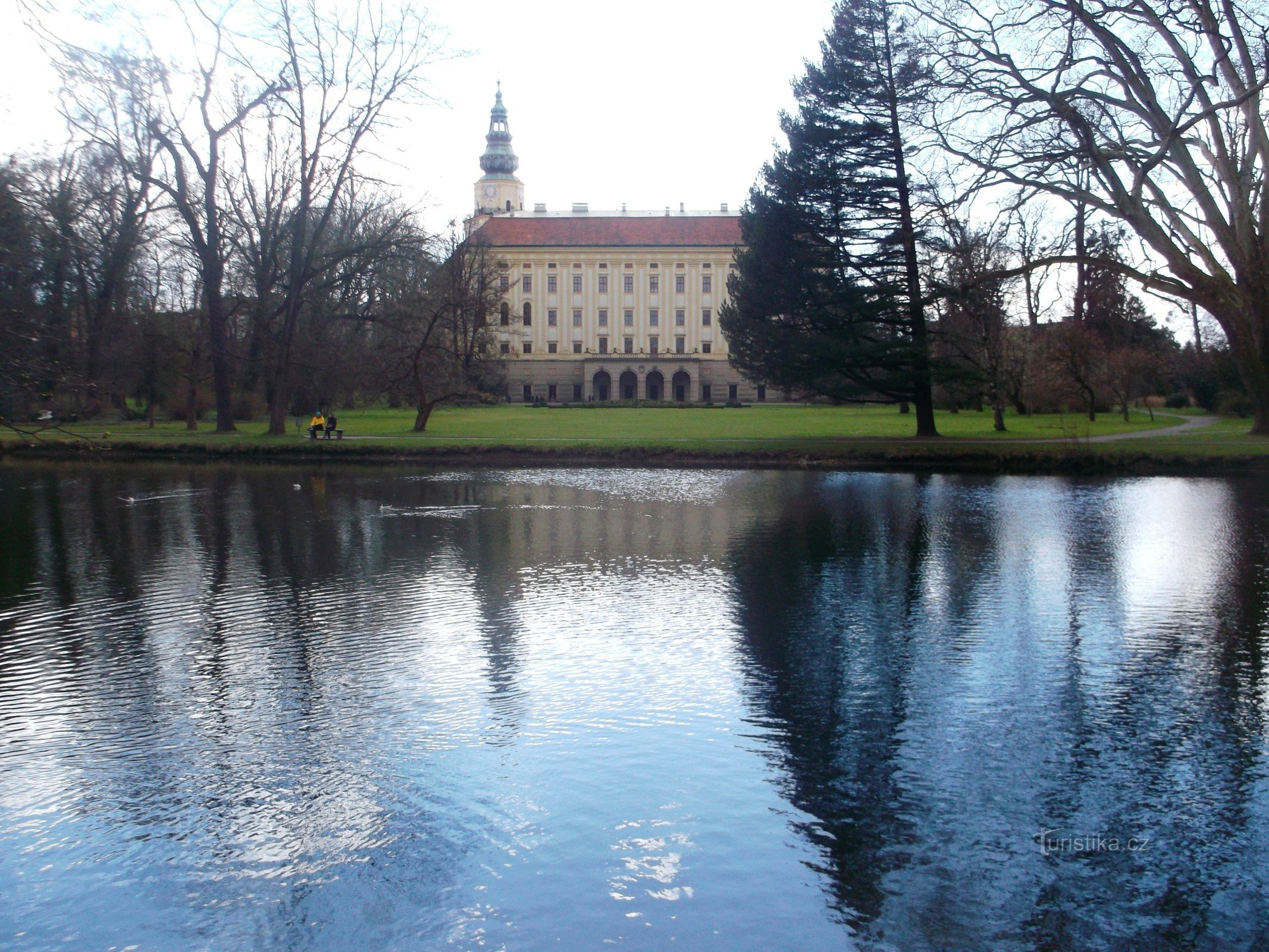 view of the castle across the Chotkuv pond