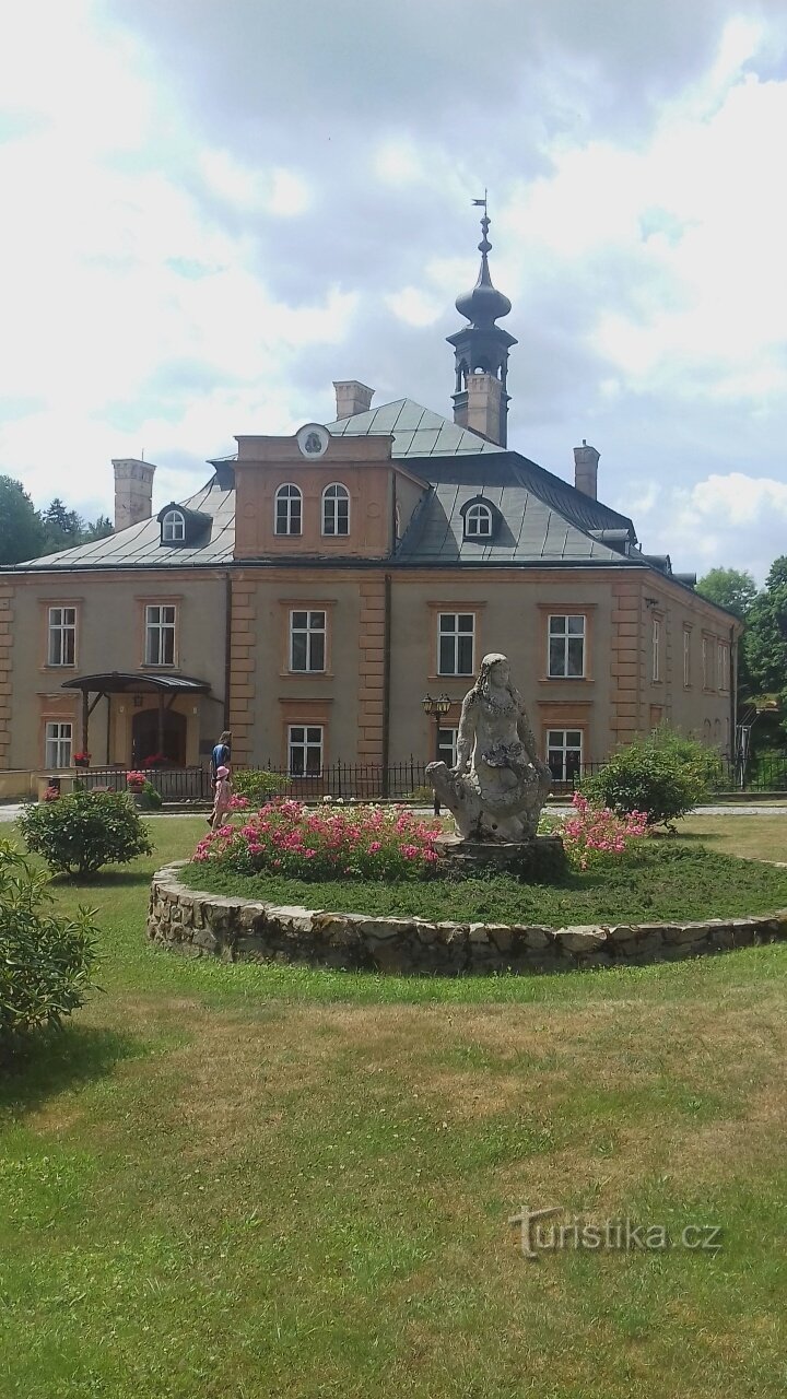 vista del castillo desde el jardin