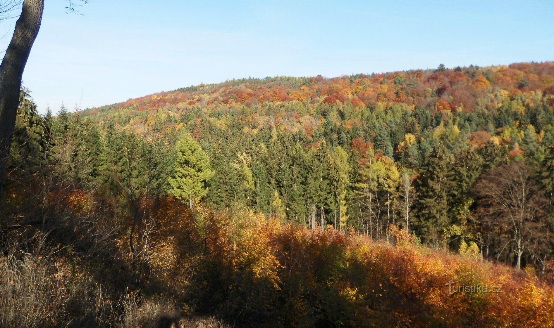 Vue sur la vallée de Javorka et le début du chlum Hořické