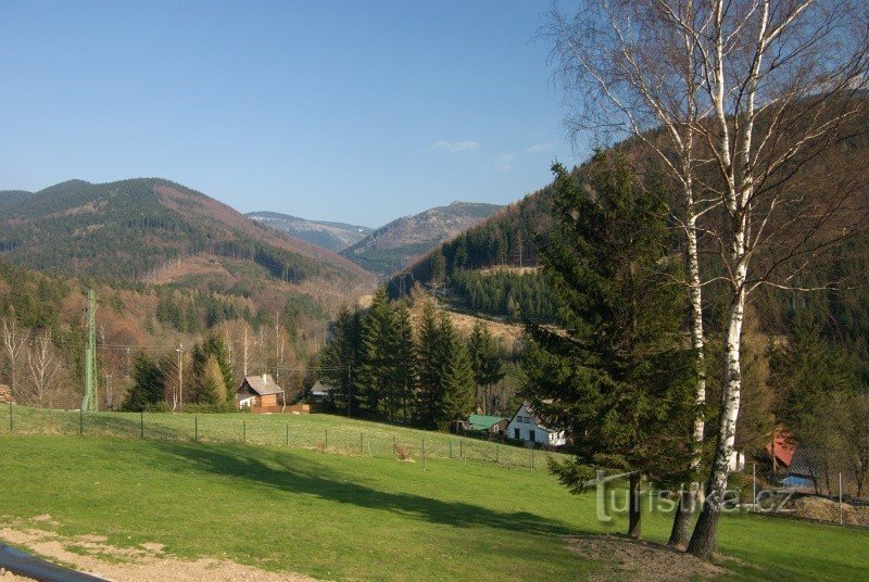 Vista sulla valle da Kouty nad Desnou