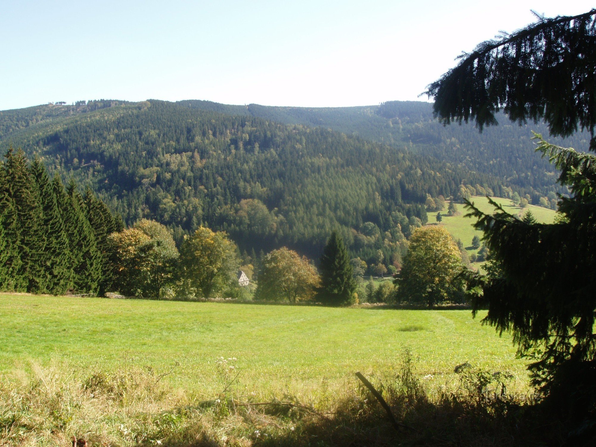 Widok na domki w Sklená