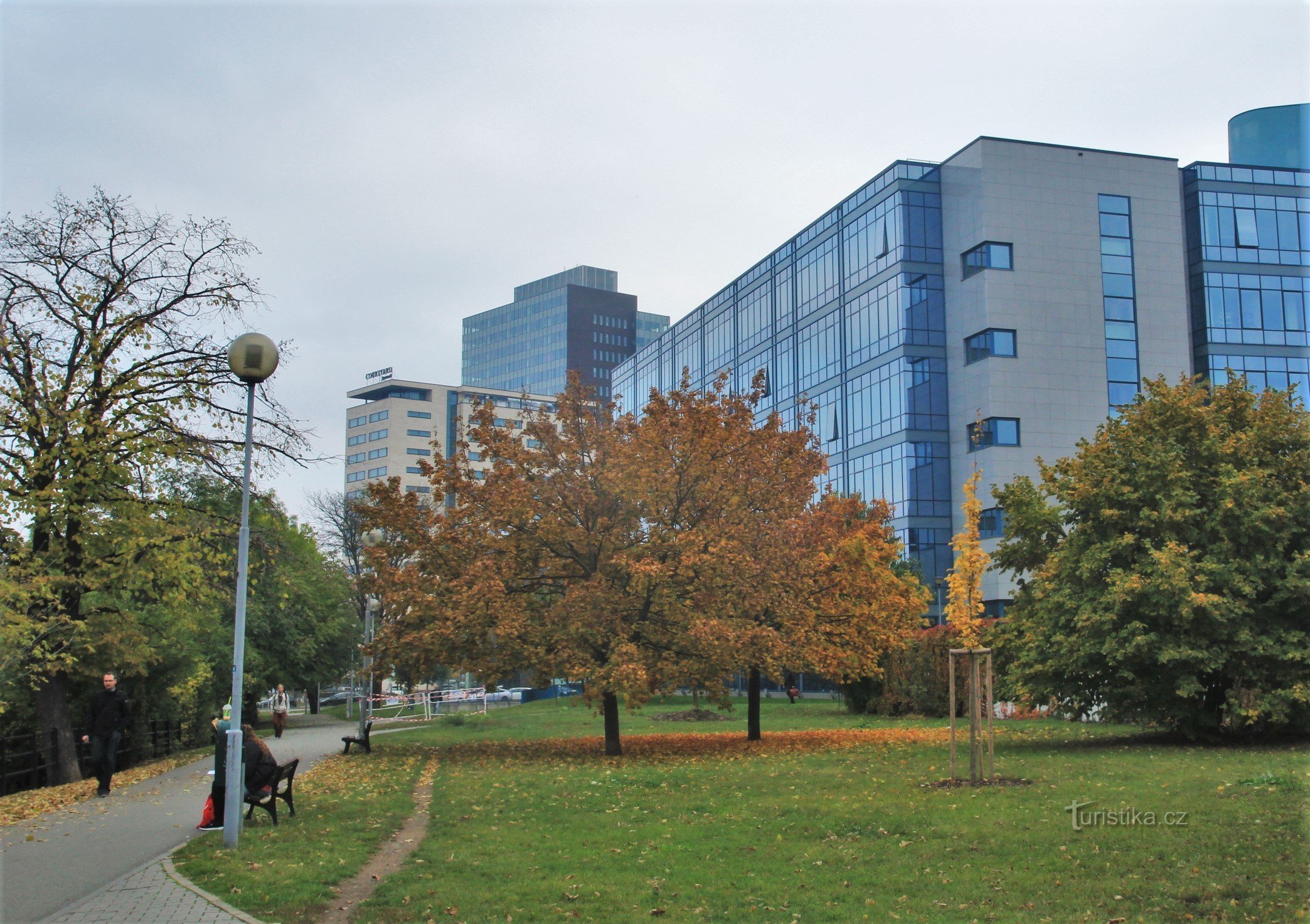 View of the complex of buildings with the hotel from Renneská street