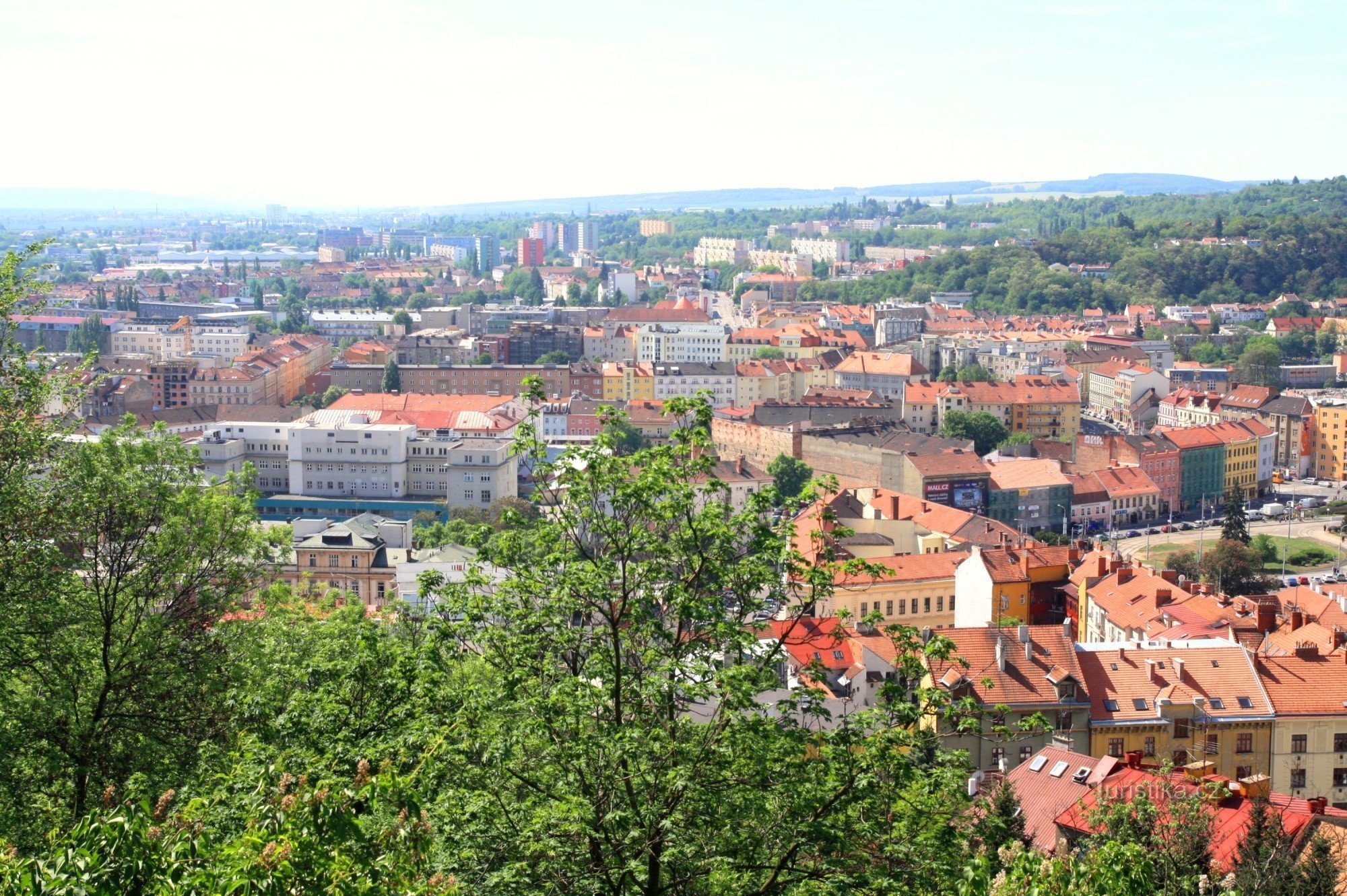 Utsikt över delen av Brno mot söder