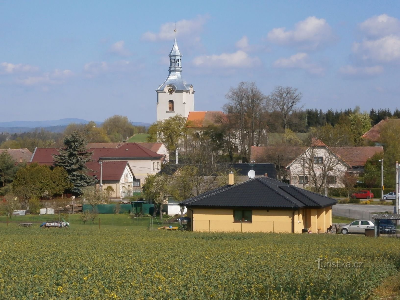 Veduta di Číbuz dal cimitero (30.4.2017 aprile XNUMX)