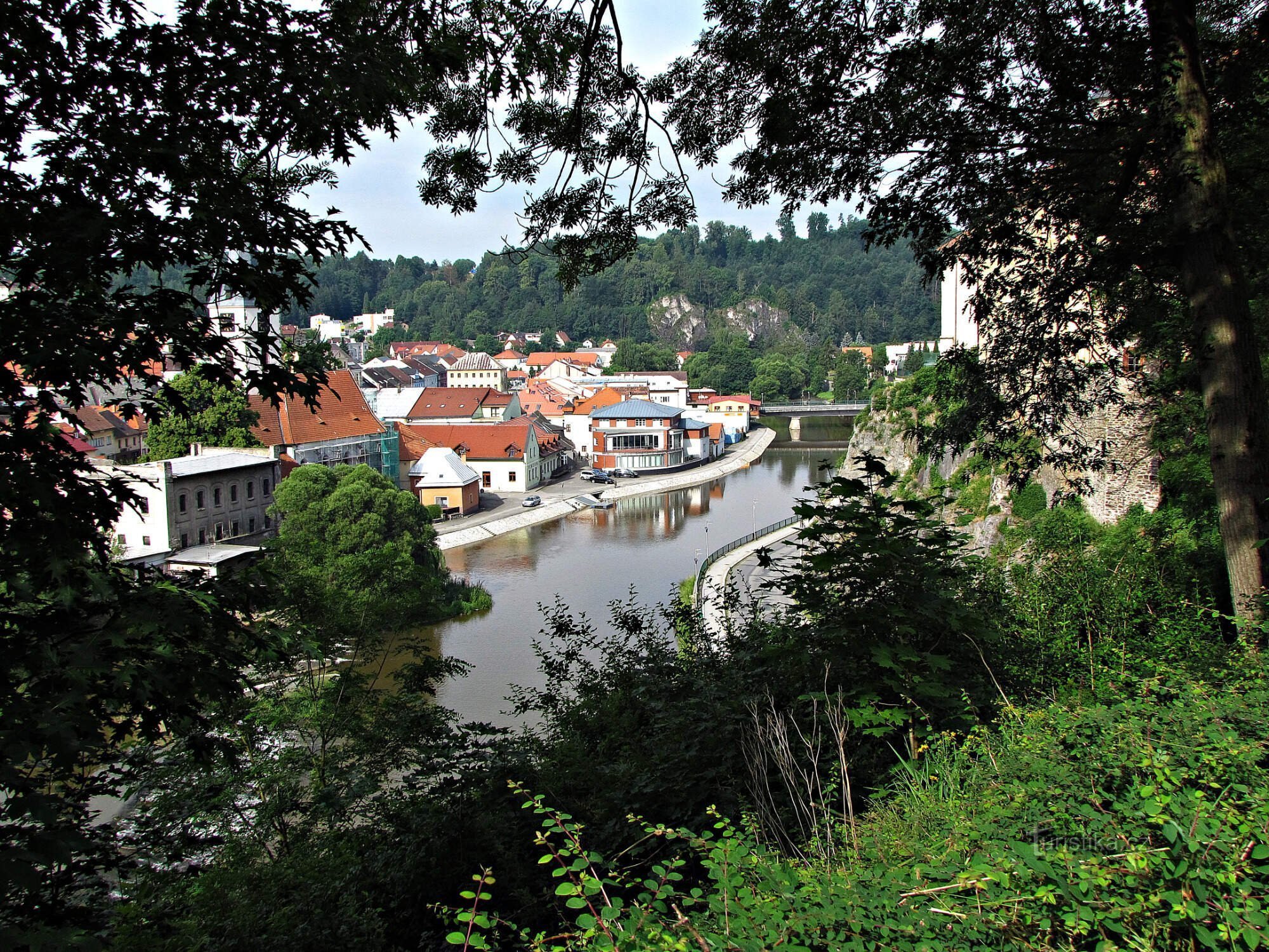 widok z zamku na zabytkowe centrum