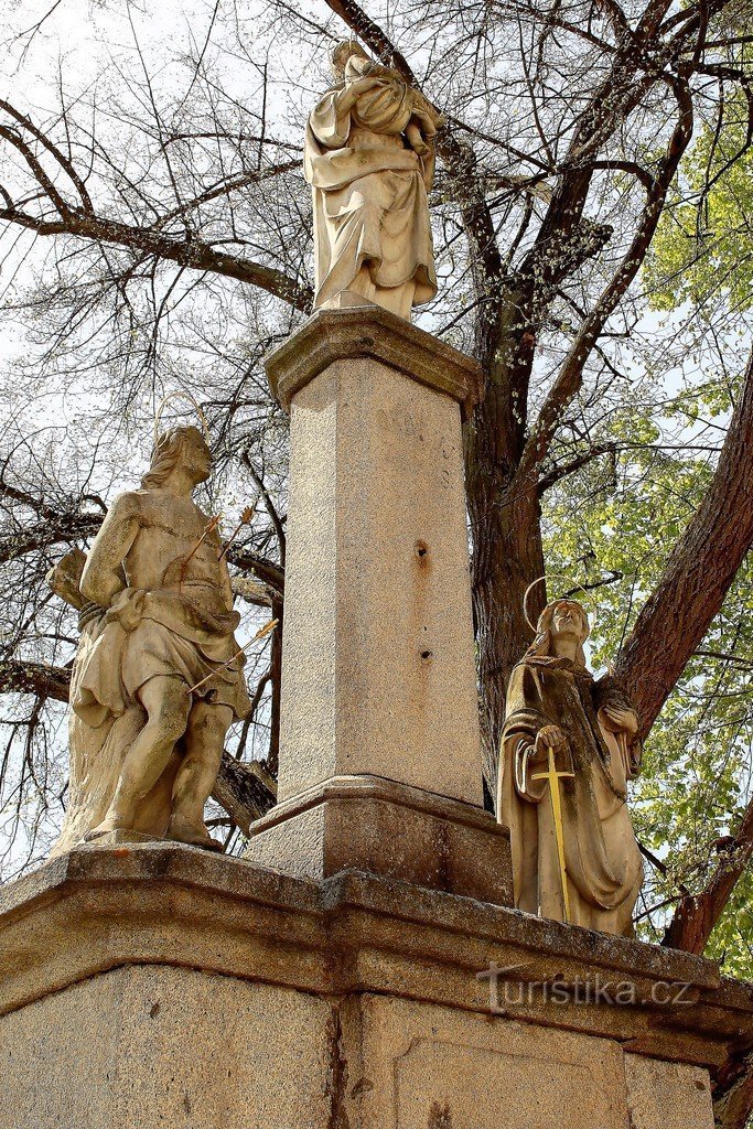 View of the top of the column