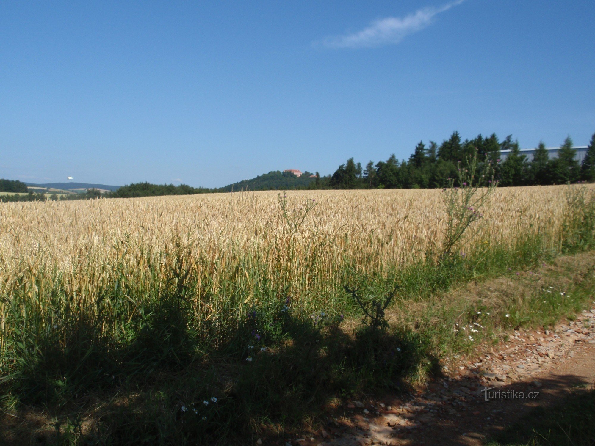 vista del castillo de Sádek cerca de Kojetics