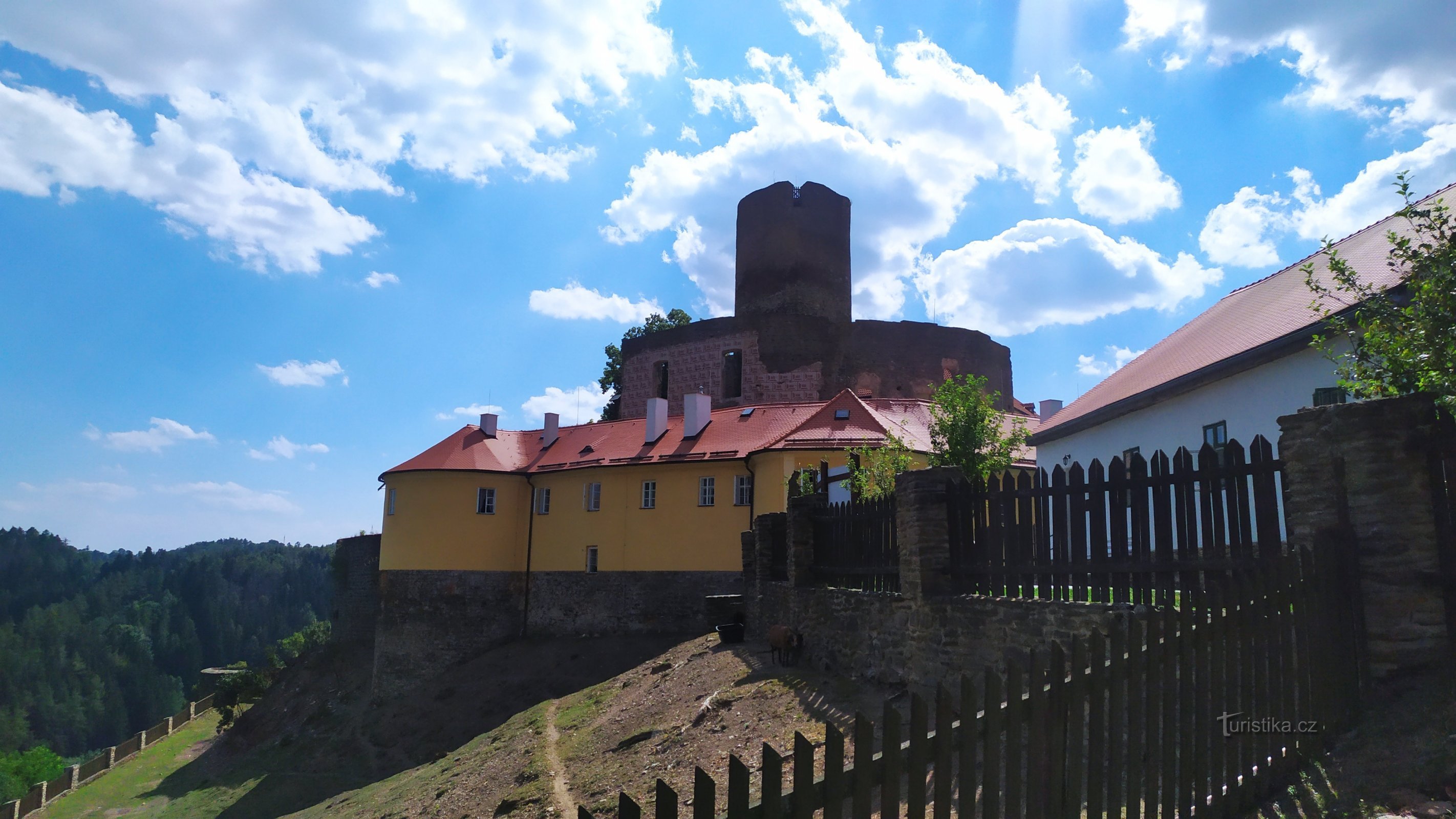 Widok na zamek z parkingu