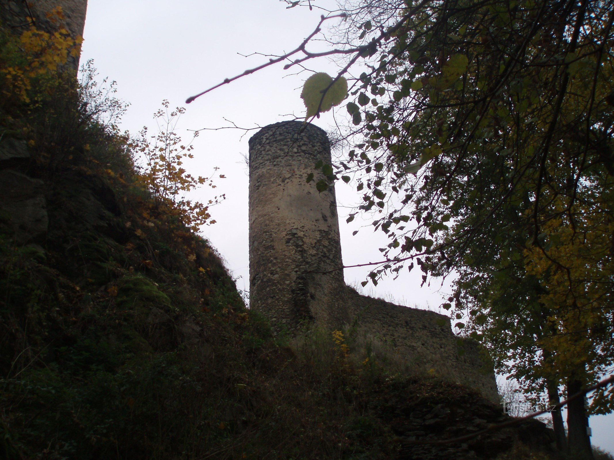 Vista do castelo pela estrada de acesso