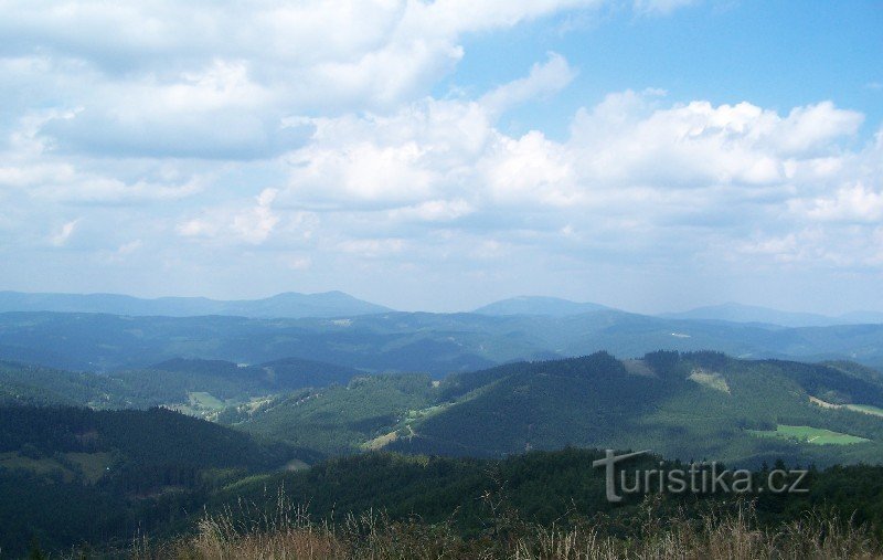 Pohled na hřeben Vsetínských vrchů