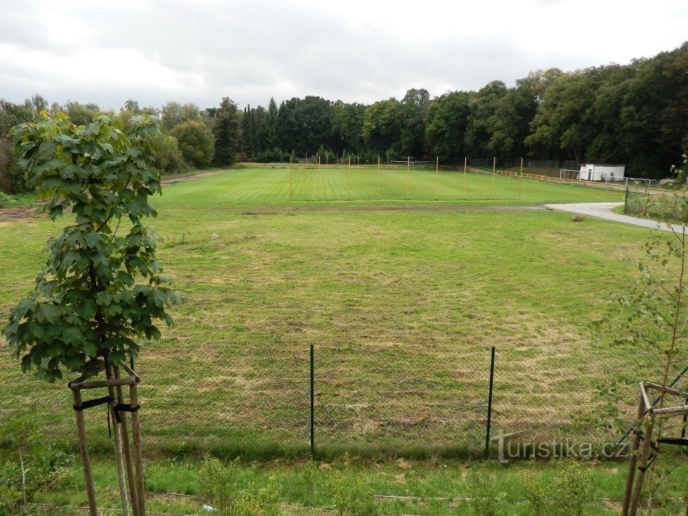 Uitzicht op de speeltuin