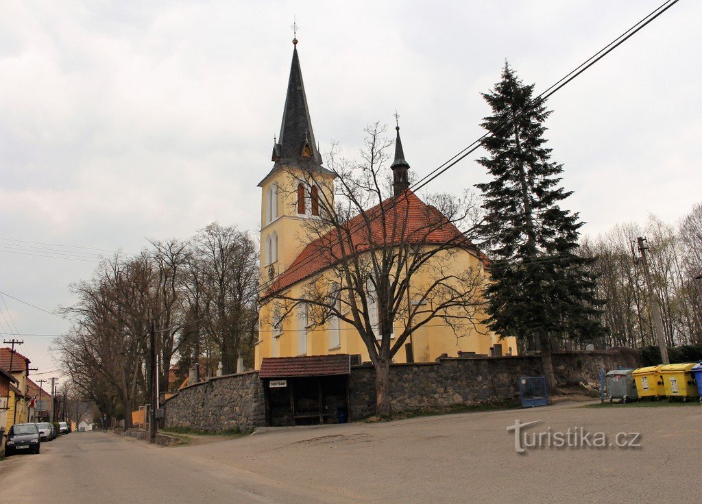 Utsikt över kyrkan från SE