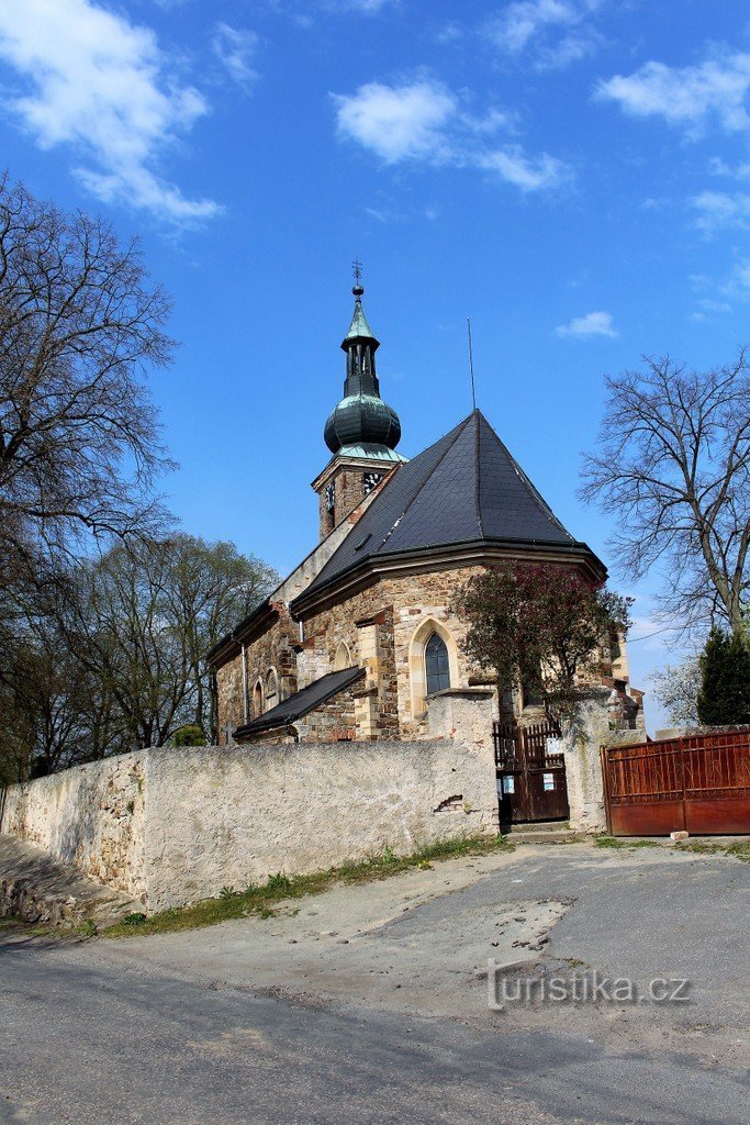 Utsikt över kyrkan från Jv