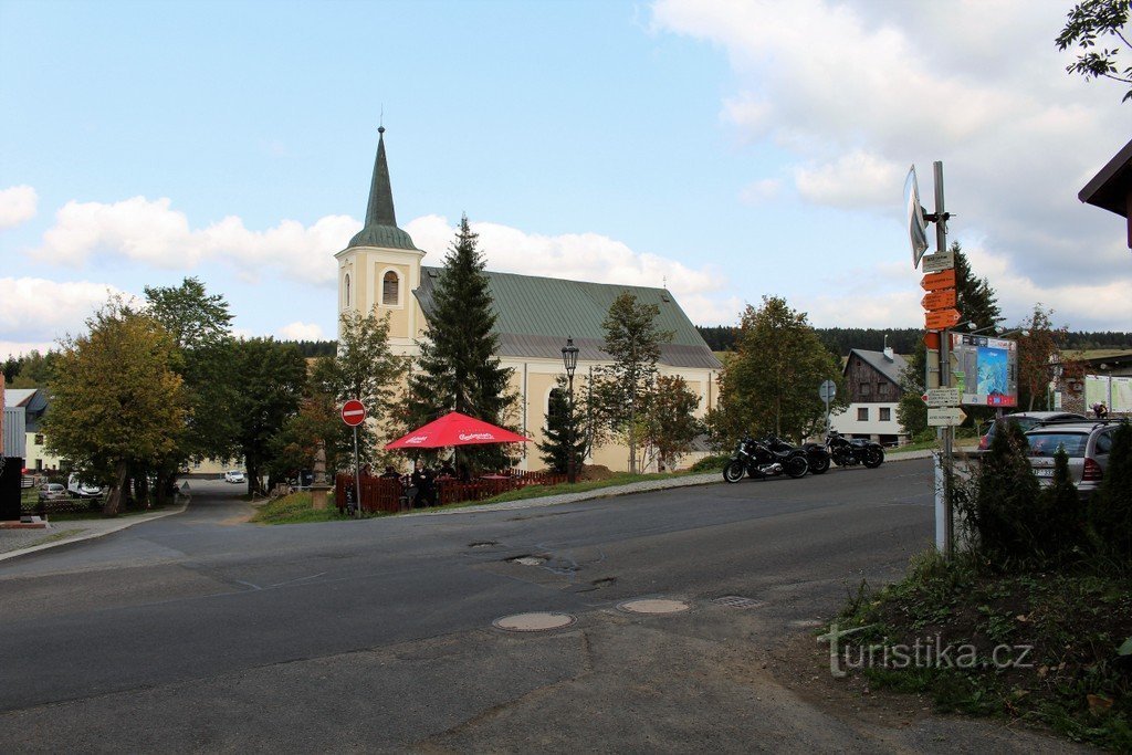 Utsikt över kyrkan från SV