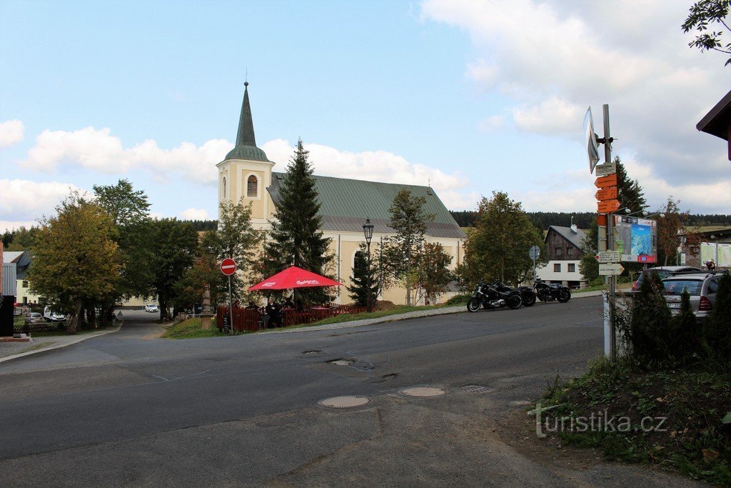 Gezicht op de kerk vanuit SW