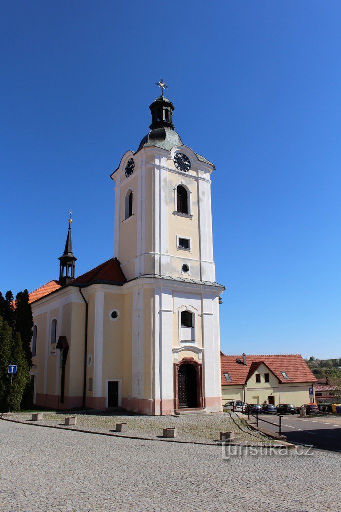 View of the church from the NW