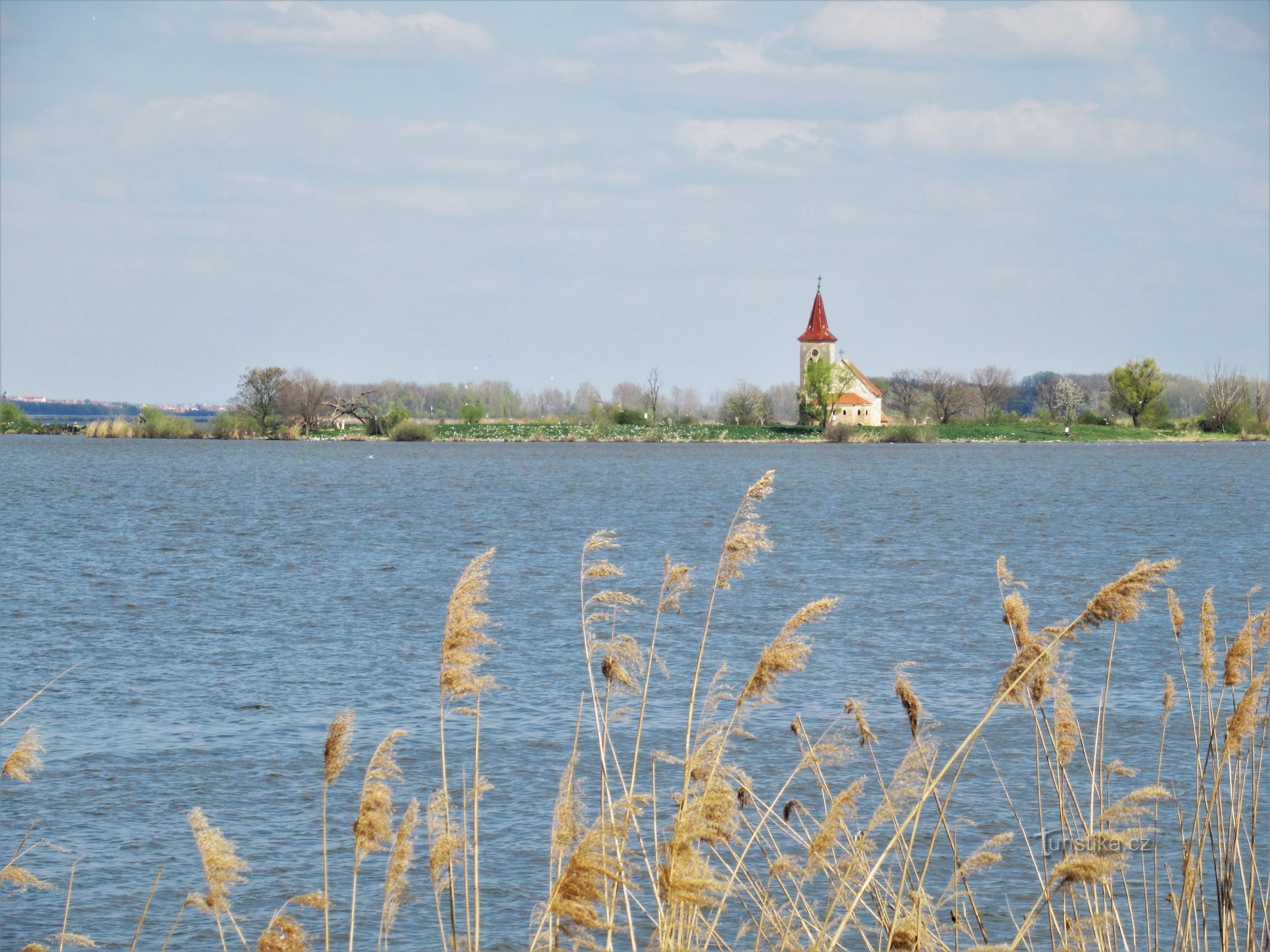 View of the church from the purpose-built road