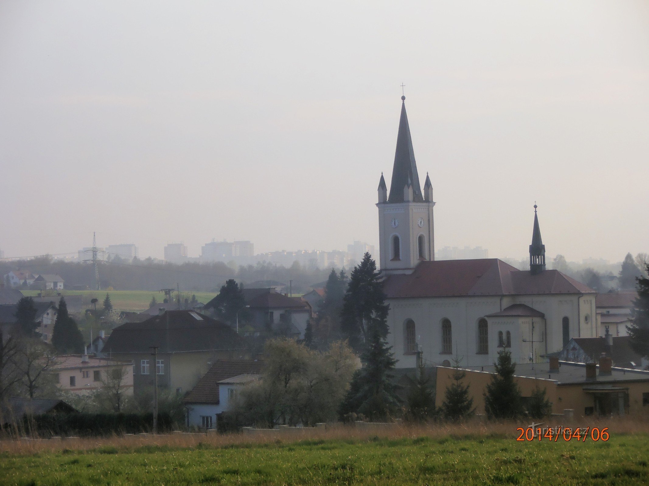 view of the church from the chapel