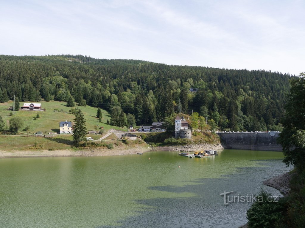 Blick auf den Elbdamm vom rechten Ufer