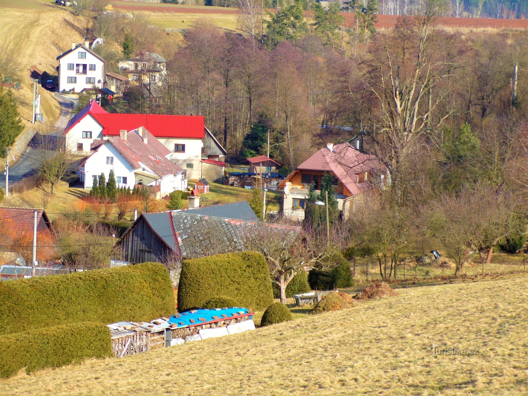 Utsikt över Libňatov, nr 66 är längst till höger (10.2.2022 februari XNUMX)