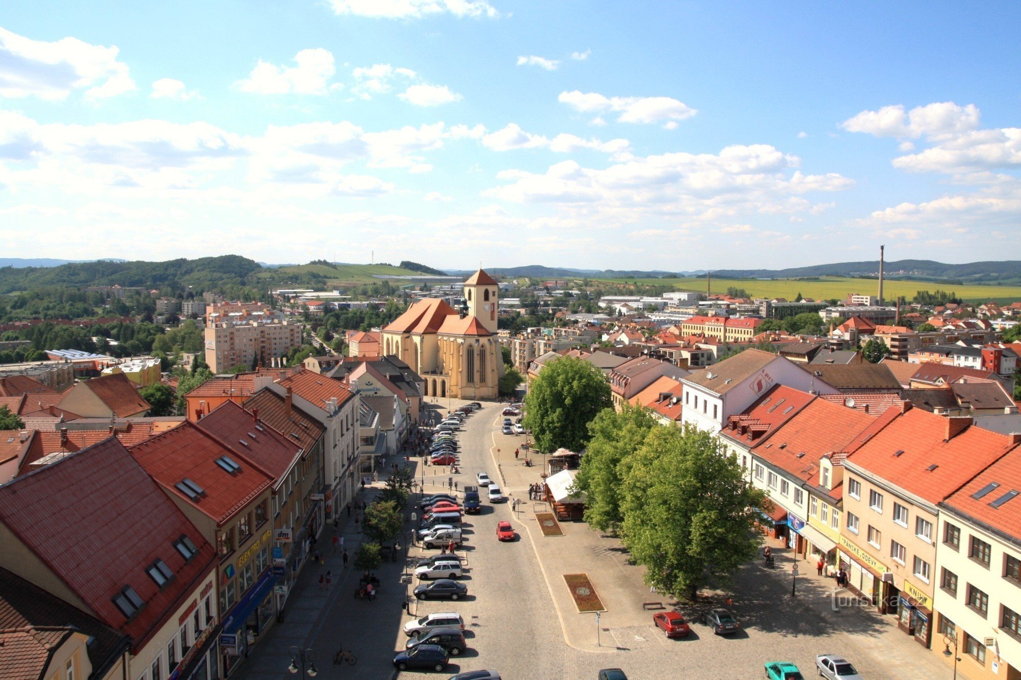 Uitzicht op het Masaryk-plein