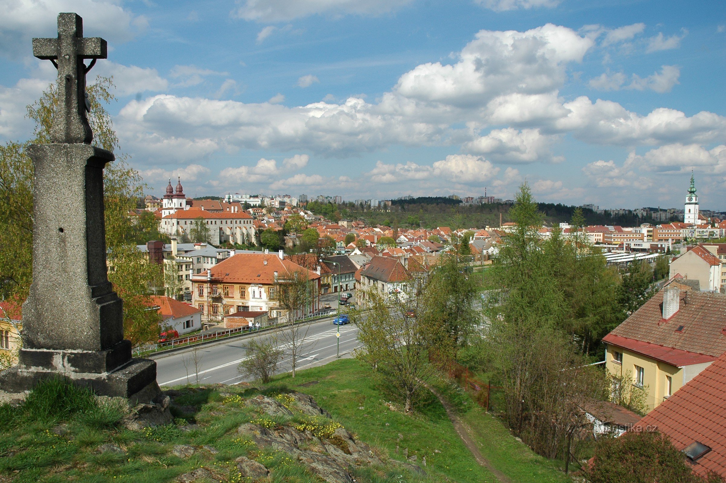 Utsikt över staden Třebíč