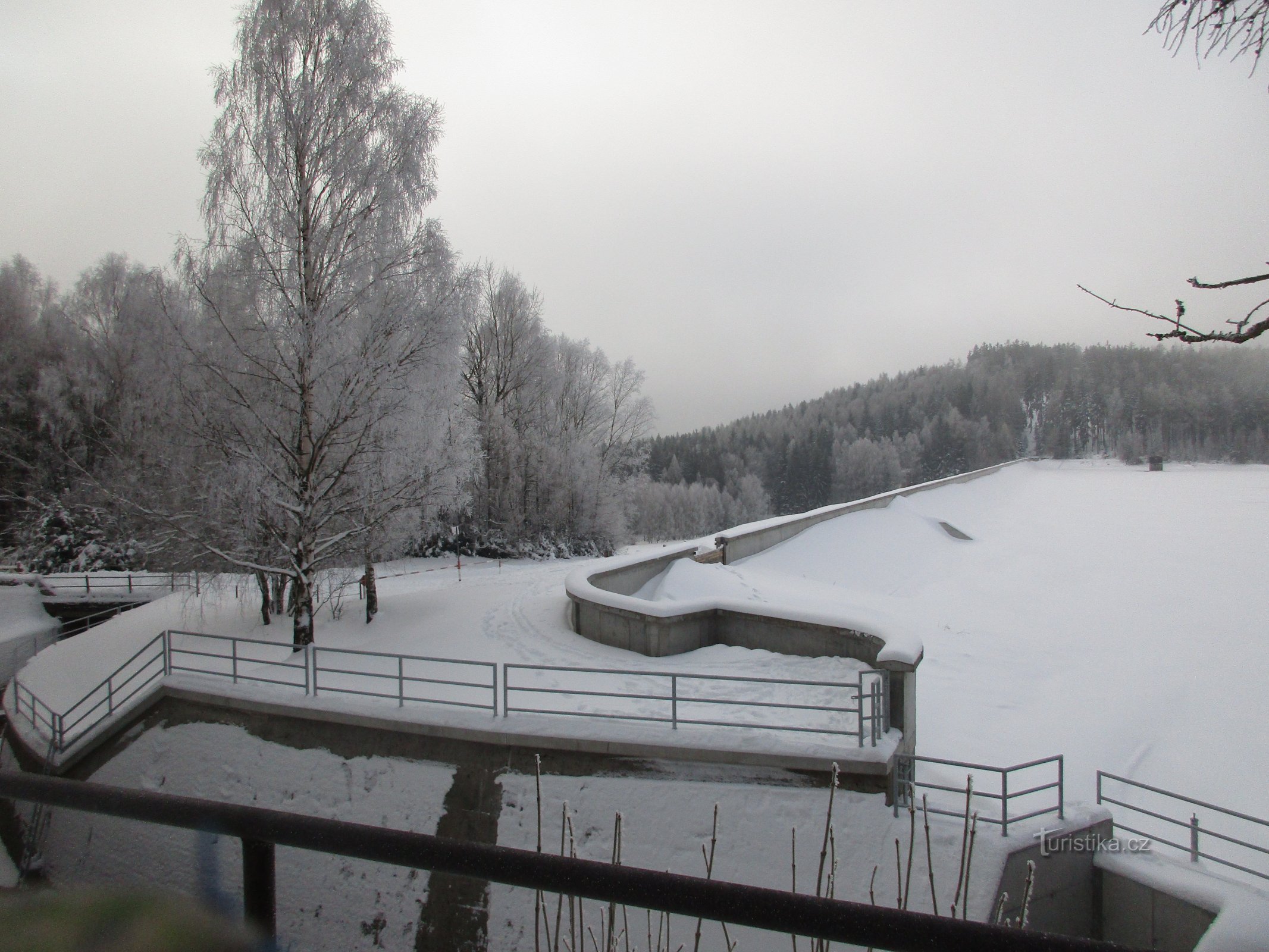 view of the reservoir from the tourist rest area