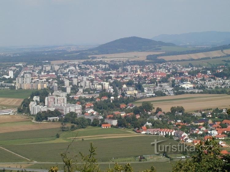 Utsikt över Nový Jičín från slottet Starý Jičín