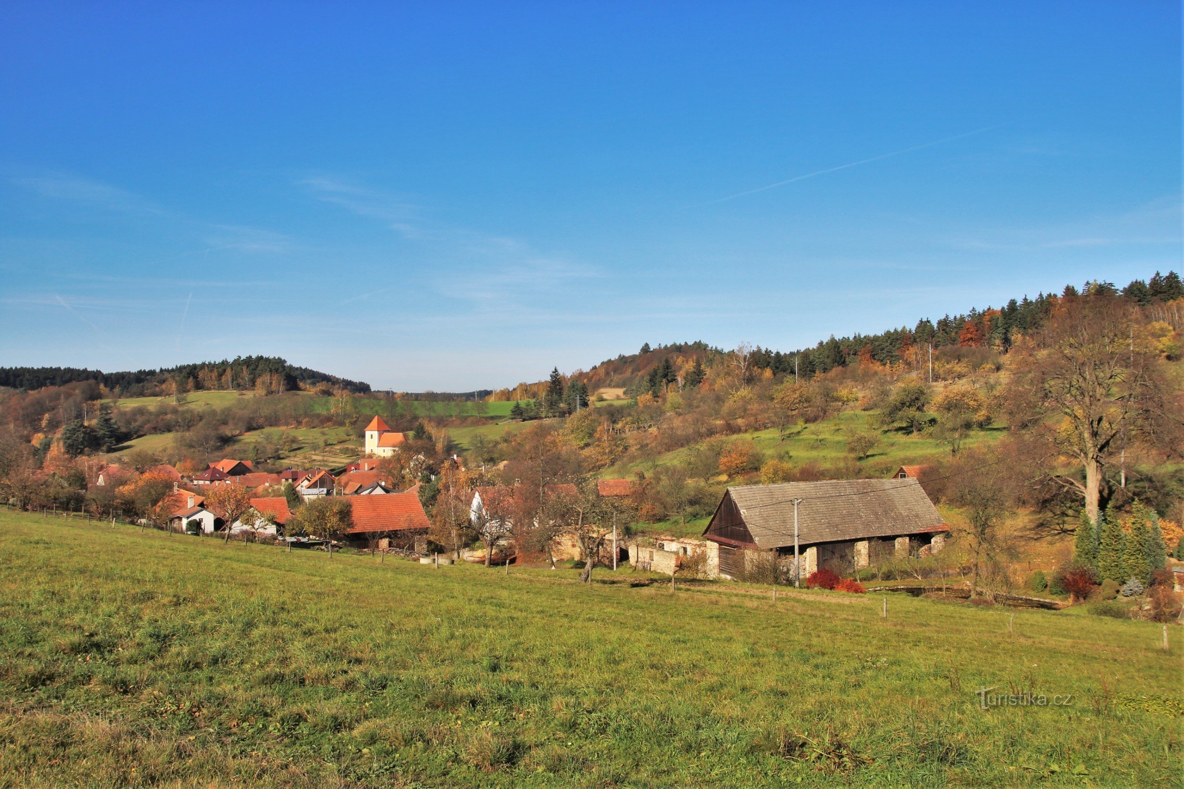 Udsigt over landsbyen fra skiliften